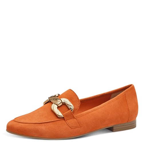 MARCO TOZZI Damen Slipper aus Leder Kleiner Absatz, Orange (Orange), 36 EU von MARCO TOZZI