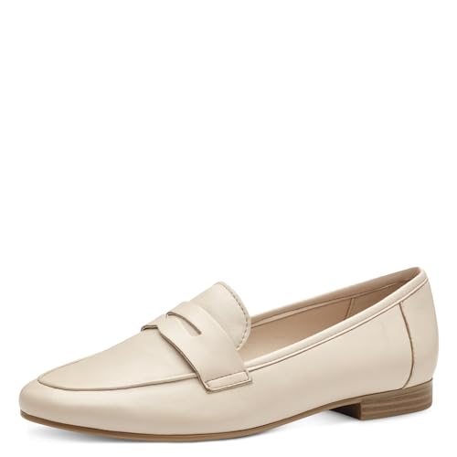 MARCO TOZZI Damen Slipper aus Leder mit Blockabsatz, Beige (Cream), 41 EU von MARCO TOZZI