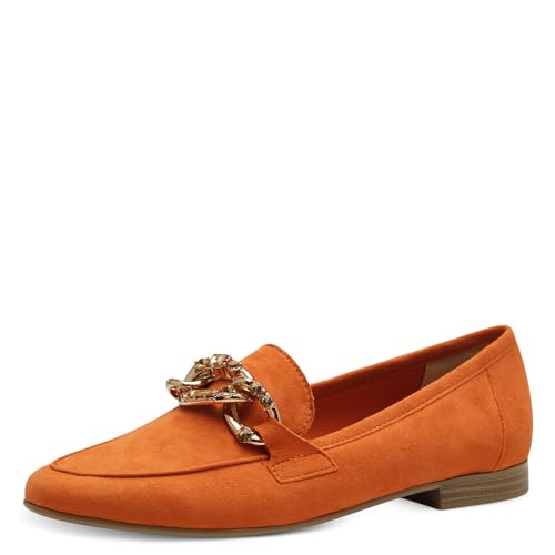 MARCO TOZZI Damen Slipper aus Leder mit Blockabsatz, Orange (Orange), 36 EU von MARCO TOZZI