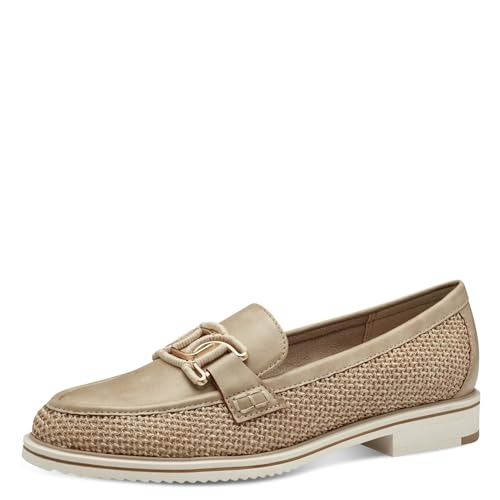 MARCO TOZZI Damen Slipper mit Blockabsatz Elegant, Beige (Dune Comb), 41 EU von MARCO TOZZI