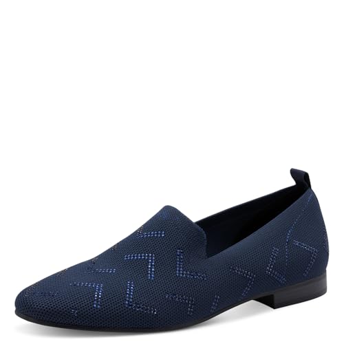 MARCO TOZZI Damen Slipper mit Blockabsatz Runde Spitze, Blau (Navy), 37 EU von MARCO TOZZI