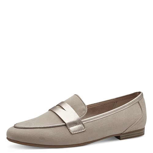 MARCO TOZZI Damen Slipper mit Blockabsatz Vegan, Beige (Dune Comb), 39 EU von MARCO TOZZI