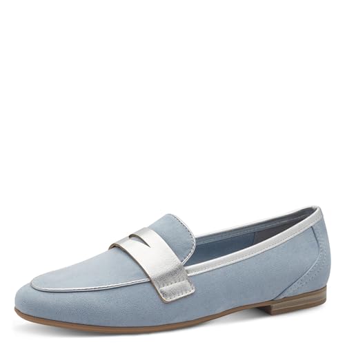 MARCO TOZZI Damen Slipper mit Blockabsatz Vegan, Blau (Polar Comb), 40 EU von MARCO TOZZI