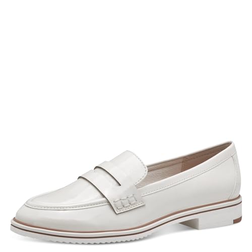 MARCO TOZZI Damen Slipper mit Blockabsatz Vegan, Cremefarben (Cream patent), 39 EU von MARCO TOZZI