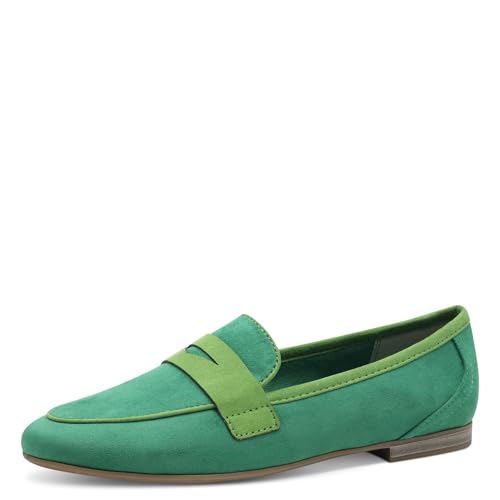 MARCO TOZZI Damen Slipper mit Blockabsatz Vegan, Grün (Green Comb), 41 EU von MARCO TOZZI