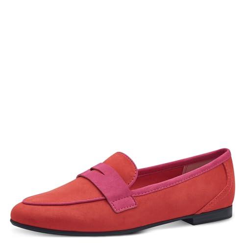 MARCO TOZZI Damen Slipper mit Blockabsatz Vegan, Rot (Fire Comb), 41 EU von MARCO TOZZI