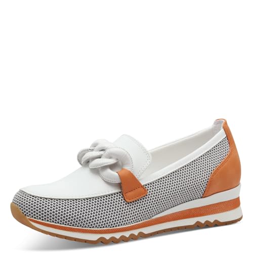 MARCO TOZZI Damen Slipper mit Keilabsatz Bequem, Weiß (White Comb), 39 EU von MARCO TOZZI