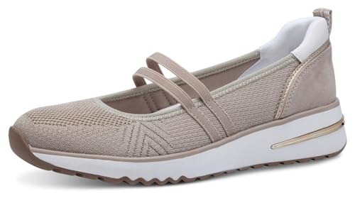 MARCO TOZZI Damen Slipper mit Riemen Bequem, Beige (Dune Comb), 37 EU von MARCO TOZZI