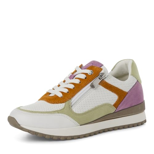 MARCO TOZZI Damen Sneaker flach mit Lederanteil Freizeit, Weiß (White Comb), 40 EU von MARCO TOZZI