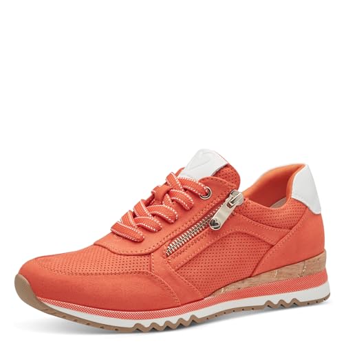 MARCO TOZZI Damen Sneaker flach mit Reißverschluss Vegan, Mehrfarbig (Carrot comb), 36 EU von MARCO TOZZI
