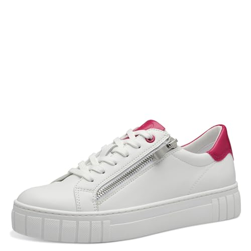 MARCO TOZZI Damen Sneaker flach mit Reißverschluss Vegan, Mehrfarbig (White Pink), 41 EU von MARCO TOZZI