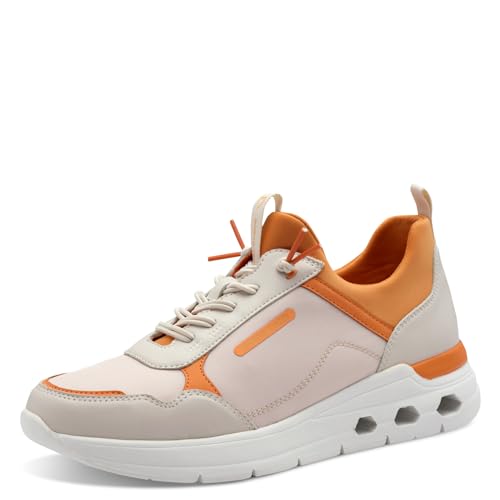 MARCO TOZZI Damen Sneaker flach mit Schnürsenkeln Chunky-Sohle, Beige (Cream Comb), 42 EU von MARCO TOZZI