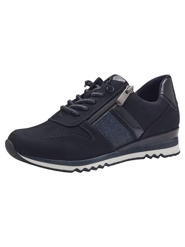 MARCO TOZZI Damen Sneaker flach mit Schnürsenkeln Freizeit, Blau (Dk.Navy Comb), 40 EU von MARCO TOZZI