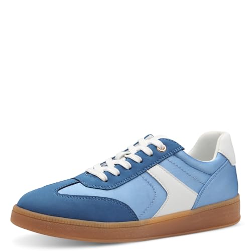 MARCO TOZZI Damen Sneaker flach mit Schnürsenkeln Freizeit, Blau (Navy Comb), 39 EU von MARCO TOZZI