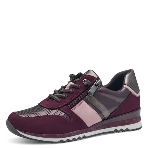 MARCO TOZZI Damen Sneaker flach mit Schnürsenkeln Freizeit, Mehrfarbig (Berry Comb), 39 EU von MARCO TOZZI