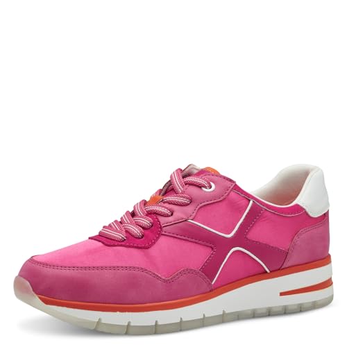 MARCO TOZZI Damen Sneaker flach mit Schnürsenkeln Freizeit, Rosa (Pink Comb), 40 EU von MARCO TOZZI