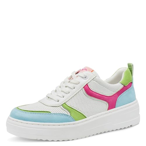 MARCO TOZZI Damen Sneaker flach mit Schnürsenkeln Freizeit, Weiß (White Comb), 39 EU von MARCO TOZZI