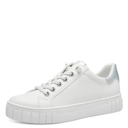 MARCO TOZZI Damen Sneaker flach mit Schnürsenkeln Vegan, Weiß (White comb), 41 EU von MARCO TOZZI