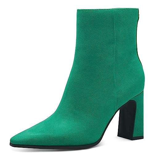 MARCO TOZZI Damen Spitz Stiefeletten mit Absatz Elegant, Grün (Emerald Green), 39 von MARCO TOZZI