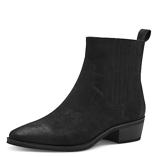 MARCO TOZZI Damen Stiefeletten Spitz mit Absatz aus Kunstleder, Schwarz (Black), 36 von MARCO TOZZI