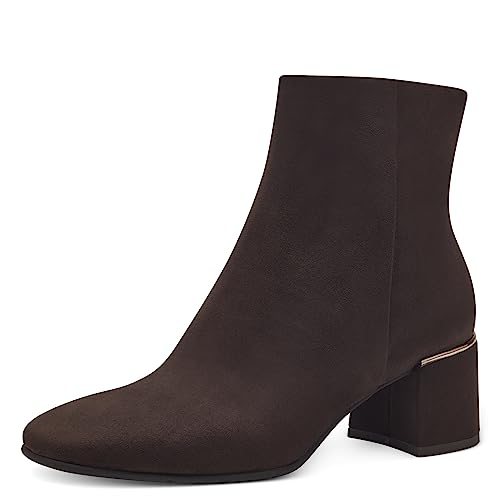MARCO TOZZI Damen Stiefeletten mit Absatz Elegant Blockabsatz, Braun (Mocca), 38 von MARCO TOZZI