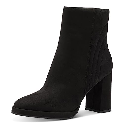 MARCO TOZZI Damen Stiefeletten mit Absatz Elegant Blockabsatz, Schwarz (Black), 39 von MARCO TOZZI