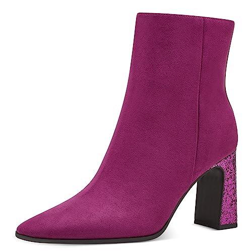 MARCO TOZZI Damen Stiefeletten mit Absatz Elegant Glitzer, Rosa (Grape Comb), 39 von MARCO TOZZI