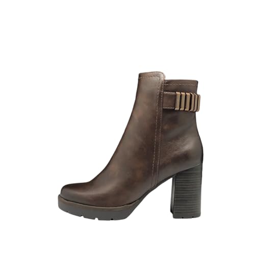 MARCO TOZZI Damen Stiefeletten mit Absatz Elegant mit Reißverschluss, Braun (Mocca), 41 EU von MARCO TOZZI