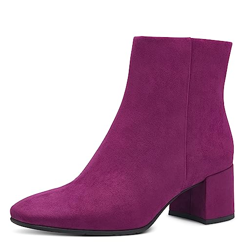 MARCO TOZZI Damen Stiefeletten mit Absatz Elegant mit Reißverschluss, Rosa (Grape), 40 EU von MARCO TOZZI