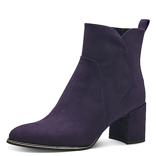 MARCO TOZZI Damen Stiefeletten mit Absatz Spitz mit Reißverschluss, Lila (Purple), 40 EU von MARCO TOZZI