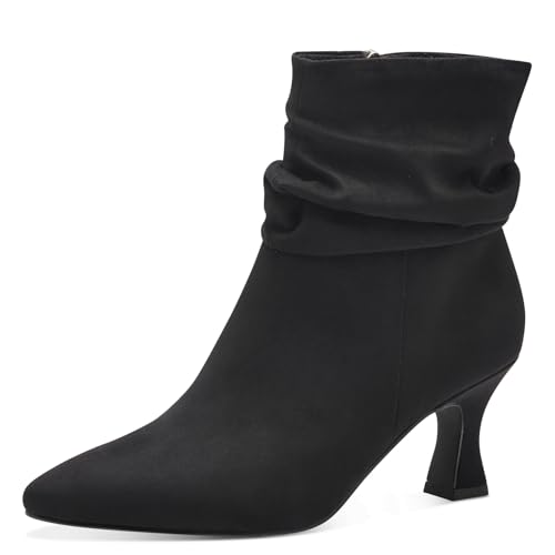 MARCO TOZZI Damen Stiefeletten mit Absatz Spitz mit Reißverschluss, Schwarz (Black), 36 EU von MARCO TOZZI