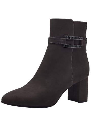 MARCO TOZZI Damen Stiefeletten mit Absatz Vegan Spitz, Grau (Anthracite), 39 EU von MARCO TOZZI