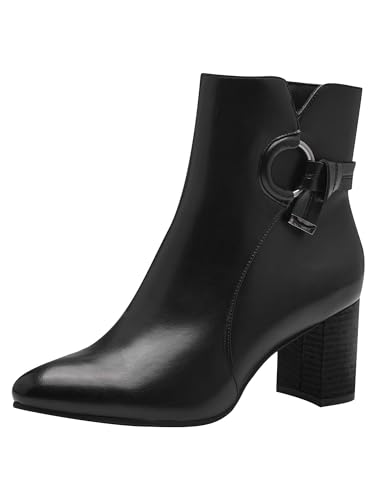 MARCO TOZZI Damen Stiefeletten mit Absatz Vegan Spitz, Schwarz (Black), 41 EU von MARCO TOZZI