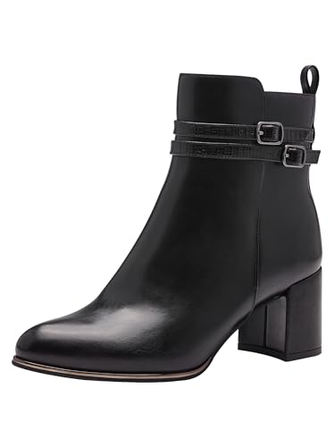 MARCO TOZZI Damen Stiefeletten mit Absatz Vegan Spitz, Schwarz (Black Comb), 41 EU von MARCO TOZZI