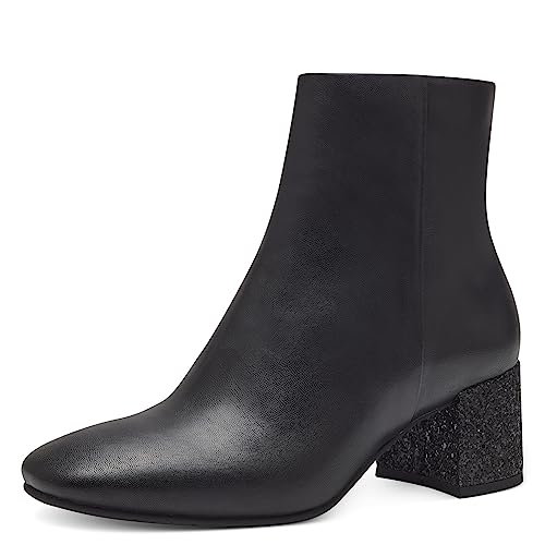 MARCO TOZZI Damen Stiefeletten mit Absatz aus Kunstleder Elegant, Schwarz (Black Comb), 39 von MARCO TOZZI