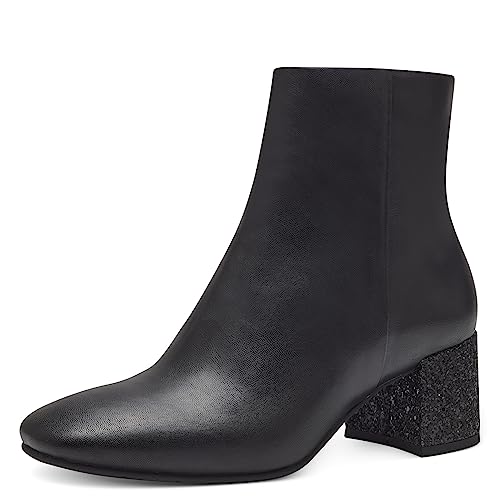 MARCO TOZZI Damen Stiefeletten mit Absatz aus Kunstleder Elegant, Schwarz (Black Comb), 40 von MARCO TOZZI