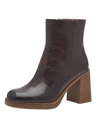 MARCO TOZZI Damen Stiefeletten mit Absatz mit Blockabsatz mit Reißverschluss, Braun (Cafe), 40 EU von MARCO TOZZI
