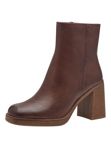MARCO TOZZI Damen Stiefeletten mit Absatz mit Blockabsatz mit Reißverschluss, Braun (Chestnut), 40 EU von MARCO TOZZI