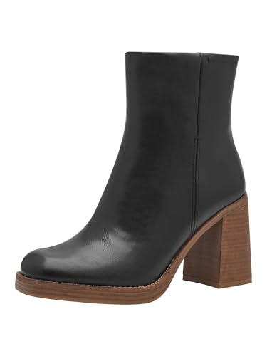 MARCO TOZZI Damen Stiefeletten mit Absatz mit Blockabsatz mit Reißverschluss, Schwarz (Black Comb), 41 EU von MARCO TOZZI