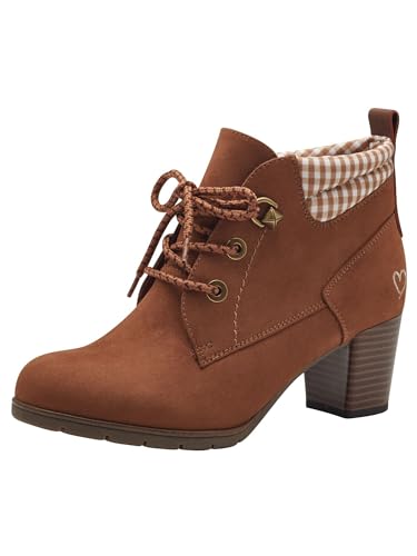 MARCO TOZZI Damen Stiefeletten mit Absatz zum Schnüren Elegant, Braun (Nut Comb), 40 EU von MARCO TOZZI