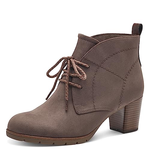 MARCO TOZZI Damen Stiefeletten mit Absatz zum Schnüren Vegan, Braun (Pepper Comb), 39 EU von MARCO TOZZI