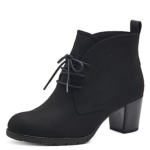 MARCO TOZZI Damen Stiefeletten mit Absatz zum Schnüren Vegan, Schwarz (Black), 39 EU von MARCO TOZZI