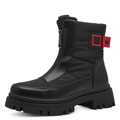 MARCO TOZZI Damen Stiefeletten ohne Absatz Winter mit Plateau, Schwarz (Black), 38 EU von MARCO TOZZI