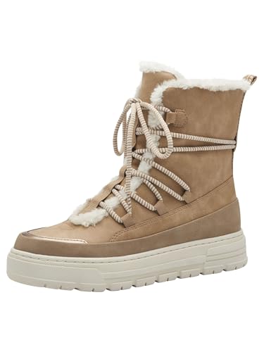 MARCO TOZZI Damen Stiefeletten zum Schnüren Gefüttert mit Reißverschluss, Braun (Taupe Comb), 41 EU von MARCO TOZZI