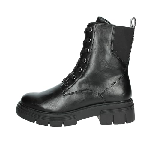 MARCO TOZZI Damen Stiefeletten zum Schnüren mit Blockabsatz mit Reißverschluss, Schwarz (Black), 38 EU von MARCO TOZZI