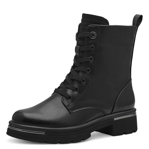 MARCO TOZZI Damen Stiefeletten zum Schnüren mit Blockabsatz mit Reißverschluss, Schwarz (Black), 39 EU von MARCO TOZZI