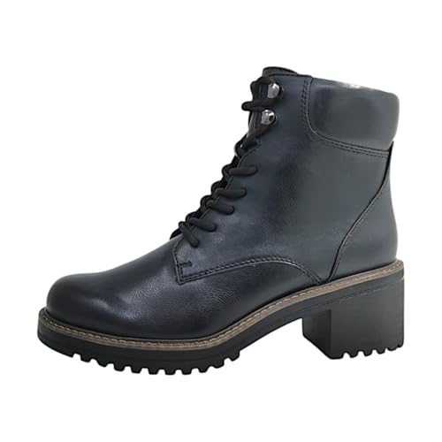 MARCO TOZZI Damen Stiefeletten zum Schnüren mit Blockabsatz mit Reißverschluss, Schwarz (Black), 41 EU von MARCO TOZZI