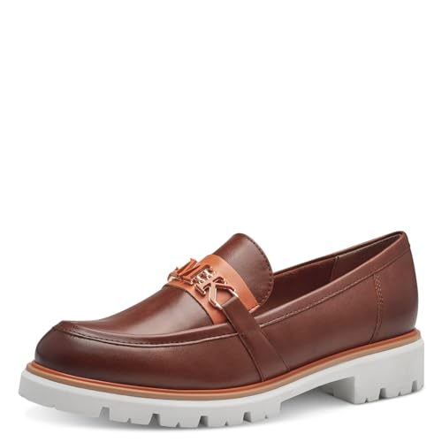 MARCO TOZZI by Guido Maria Kretschmer Damen Slipper mit Blockabsatz Elegant, Braun (Cognac Comb), 36 EU MARCO TOZZI by Guido Maria Kretschmer Damen Slipper mit Blockabsatz Elegant, Braun (Cognac Comb), 36 EU von MARCO TOZZI