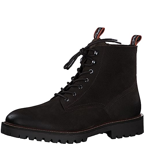 MARCO TOZZI by Guido Maria Kretschmer Herren Stiefeletten zum Schnüren aus Leder mit Schnürsenkeln und Reißverschluss, Braun (Mocca Nubuck), 43 von MARCO TOZZI