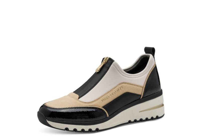 MARCO TOZZI Slip-On Sneaker, Keilabsatz, Halbschuh, Freizeitschuh mit Front-Reißverschluss von MARCO TOZZI